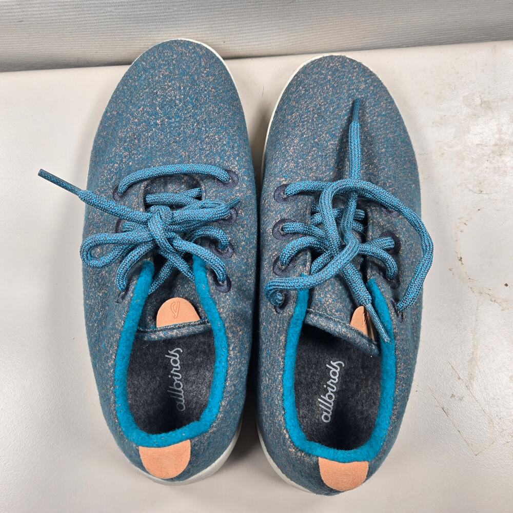 Allbirds Wool Low Top Runner Lace Up Blue Shoes Women's Size 8‎ - Picture 8 of 9